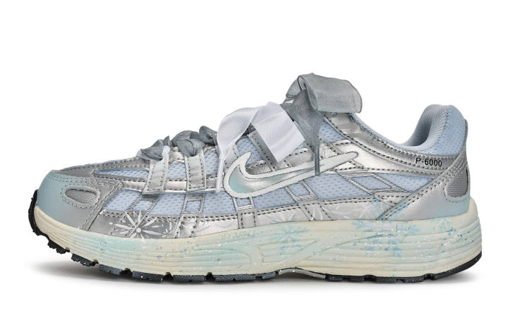 Nike Nike P 6000 Abrasion Resistant Low top Running Shoes Unisex White Blue Silver