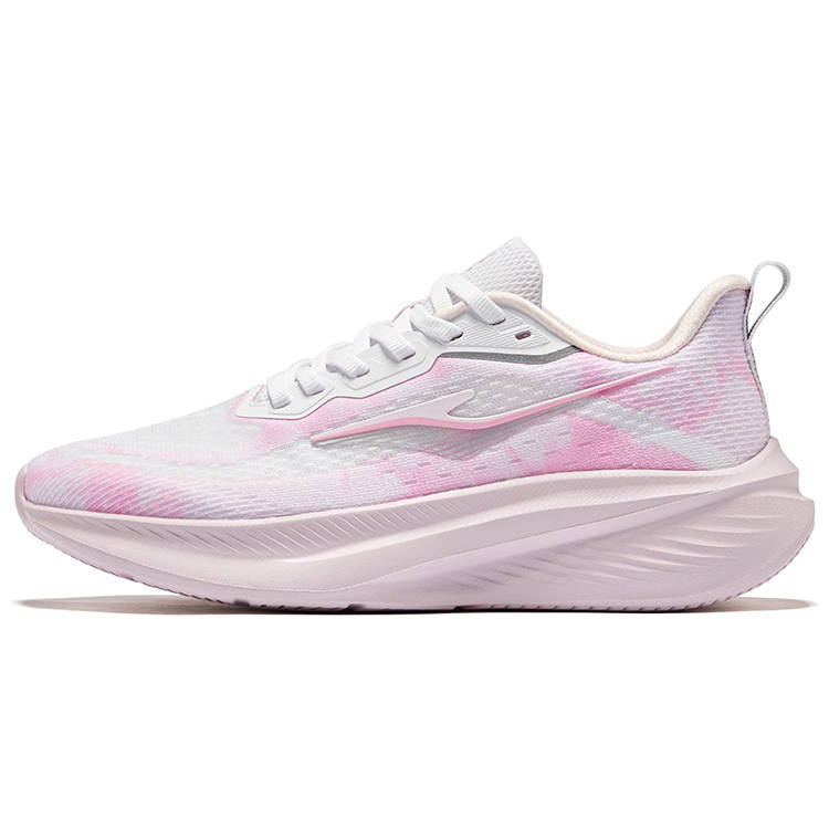 Erke Fabric Breathable Low top Casual Running Shoes Women's Erke White Lotus Petal Powder