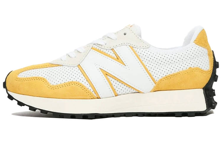 New Balance New Balance NB 327 Comfortable Cushioning Abrasion Resistant Low top Running Shoes Unisex White Yellow