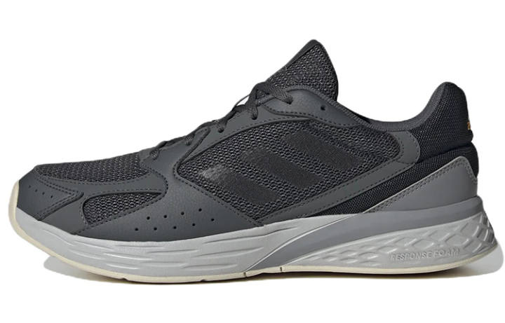 Adidas Adidas Response Run Fabric Cushioning Abrasion Resistant Breathable Lightweight Low top Running Shoes Men's Black Gray