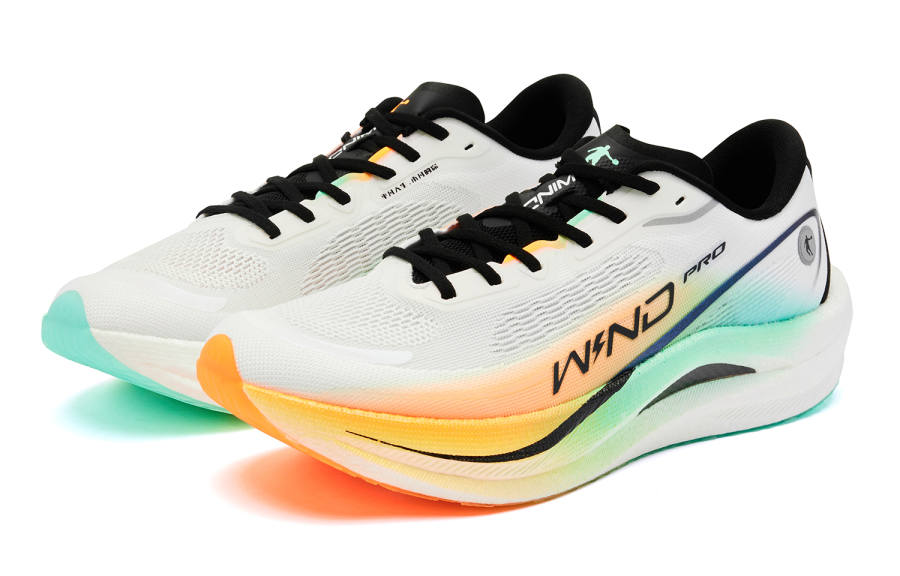 QIAODAN Strong Wind 2.0 PRO Running Shoes Men's Low Top Jordan White Flying Shadow Orange