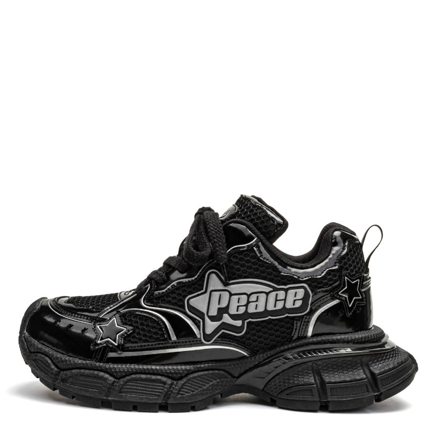 Youthloser Peace Star Low top Chunky Sneakers Unisex Black