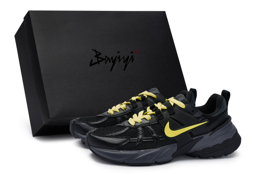Nike Nike V2K Run Abrasion Resistant Abrasion Resistant Low top Running Shoes Unisex Black Yellow