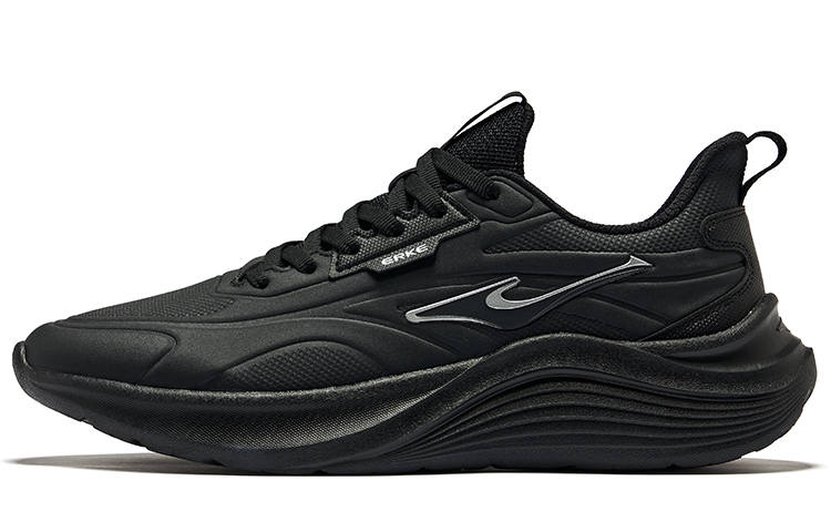 Erke Cushioning, Wear Resistant Low top Running Shoes Men's Jet Black