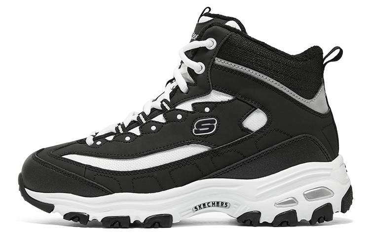 Skechers D'Lites 1.0 Top Grain Cow Leather Casual Shoes High top Women's Black