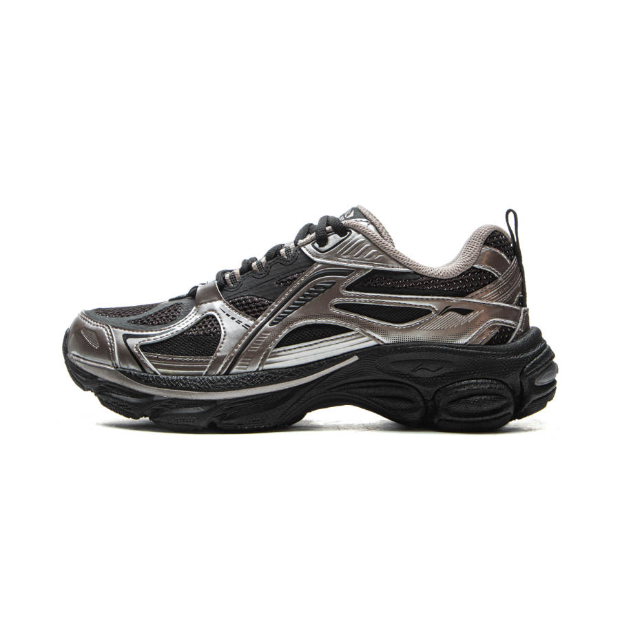 Li-Ning Li Ning Fuyao Boom Cushioning Slip Resistant Abrasion Resistant Rebound Low top Running Shoes Women's Silver Black
