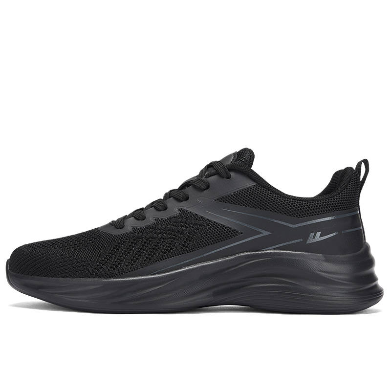 Warrior Cushioning Breathable And Quick Dry Lightweight Low top Casual Running Shoes Men's All Black