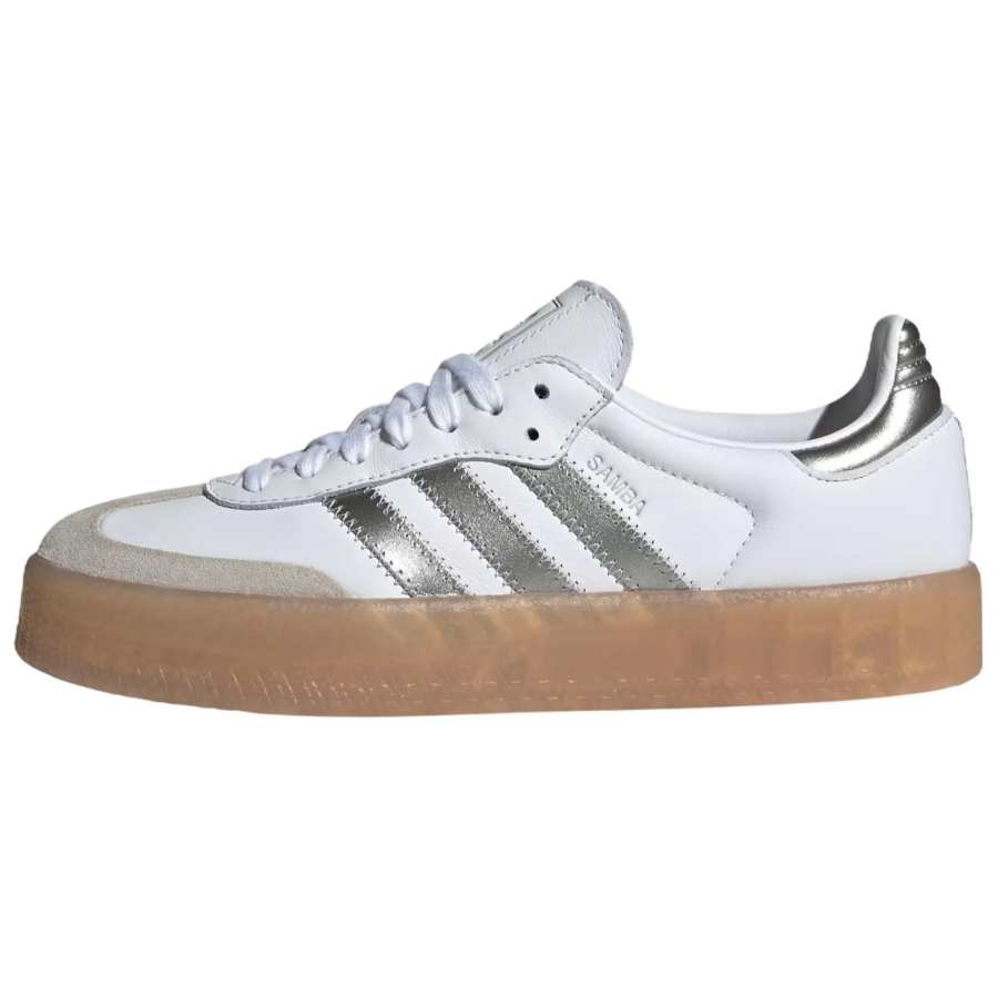 Adidas Originals SAMBAE Comfortable And Lightweight Low top Skateboard Shoes Women's White Silver