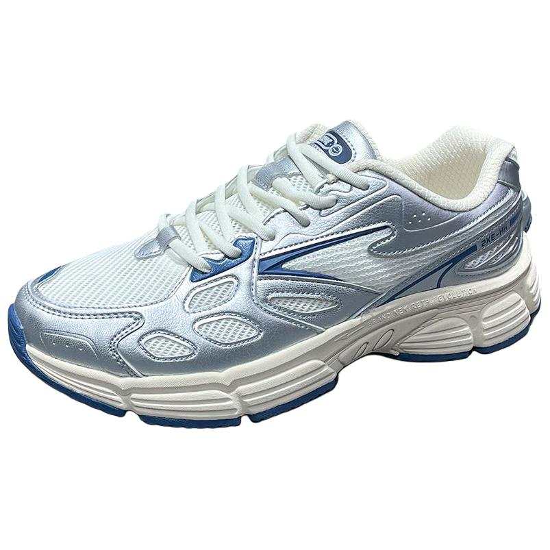 Erke Slip Resistant And Breathable Low top Casual Running Shoes Men's White Silver