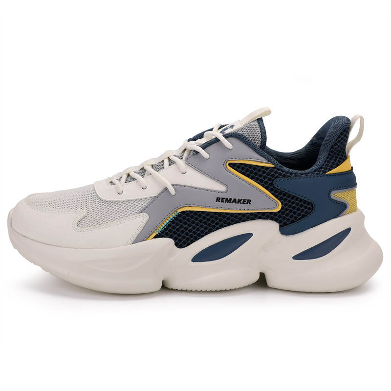 QIAODAN Comfortable Slip Resistant, Abrasion Resistant, Breathable, Lightweight Low top Running Shoes Men's White Blue