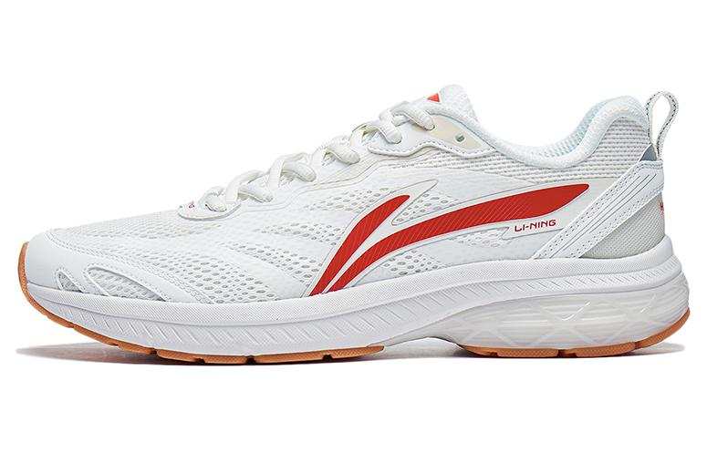 Li-Ning Li Ning Fuyao Slip Resistant Abrasion Resistant Low top Casual Running Shoes Men's White Red