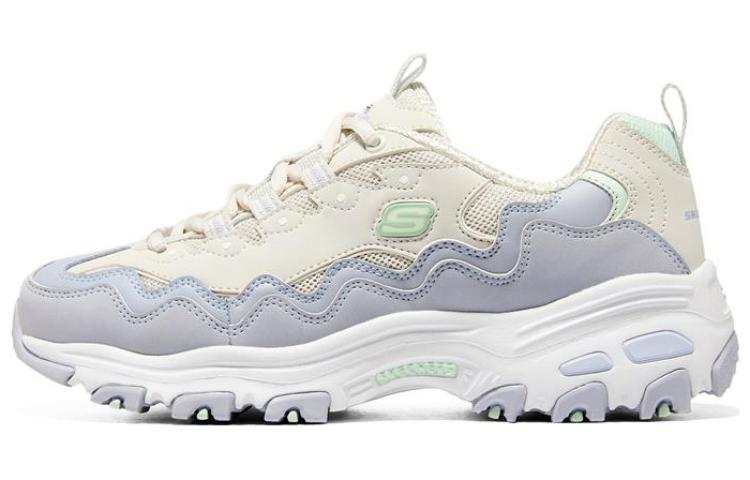 Skechers D'Lites 1.0 Low top Chunky Sneakers Women's White purple Beige