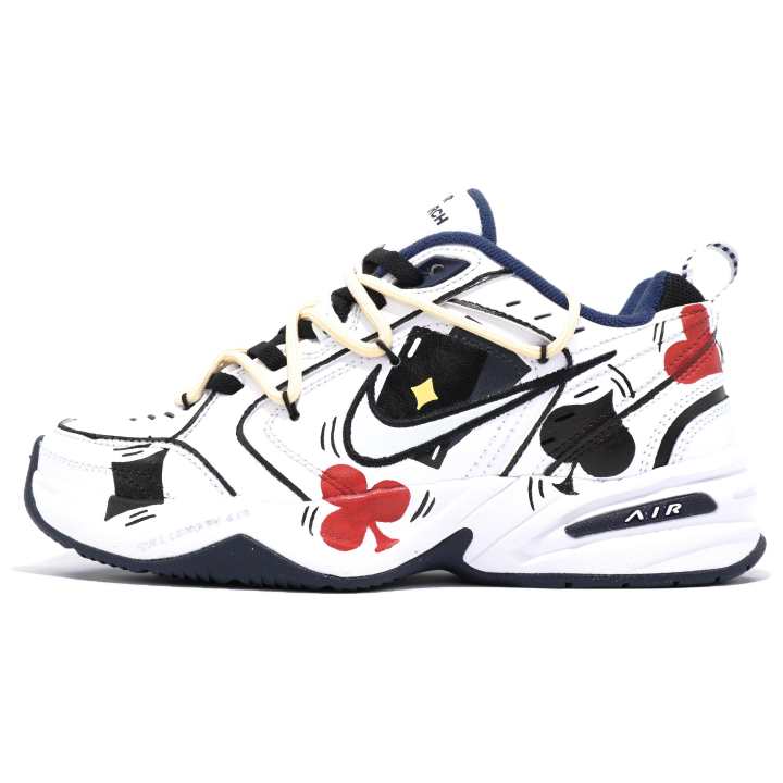 Nike Nike Air Monarch 4 Crazy Poker Cards Slip Resistant Abrasion Resistant Low top Chunky Sneakers Unisex Black White