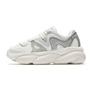 ANTA SUPERSTORE CHAOJIANTA Slip Resistant Slip Resistant Low top Chunky Sneakers Women's White Gray Silver