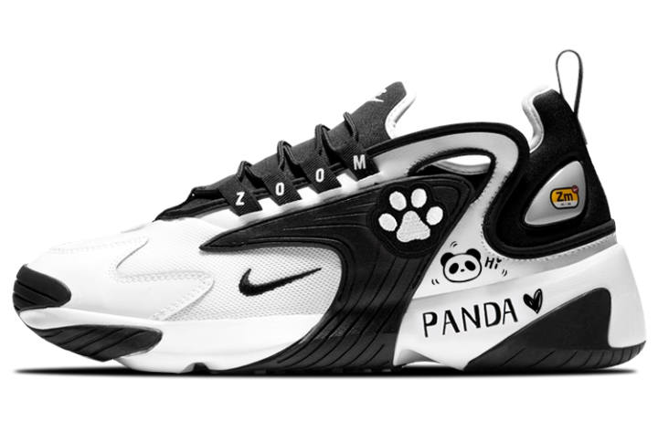 Nike Nike Zoom 2K Textile, Leather Low top Running Shoes Unisex Black White