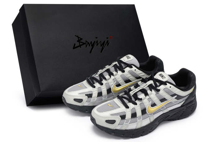Nike Nike P 6000 Breathable Lightweight Breathable And Lightweight Low top Running Shoes Unisex Black Silver Gray Yellow