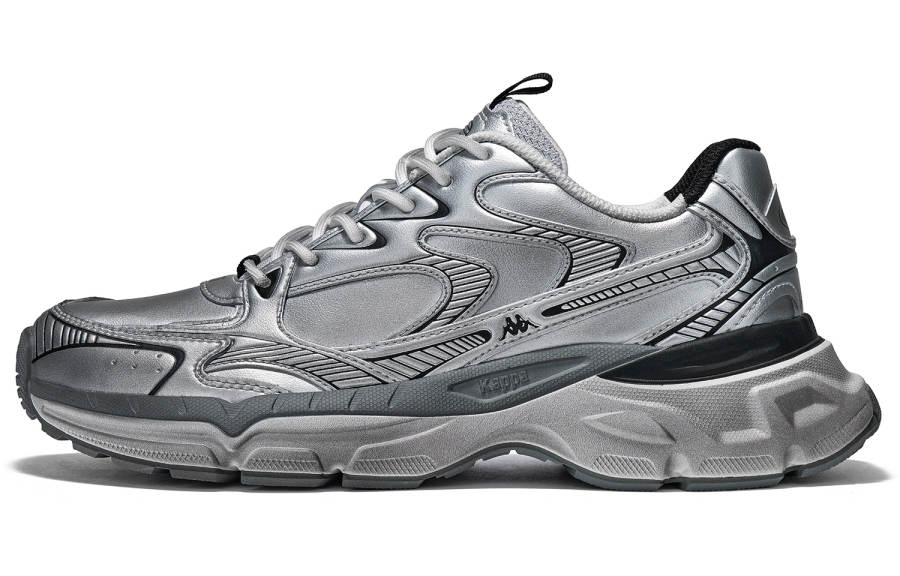 Kappa Slip Resistant Abrasion Resistant Low top Chunky Sneakers Unisex Silver