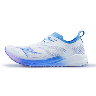 VICTORY LIGHT Low top Full Length Scoop Carbon Plate Sprint Running Shoes Unisex White Purple
