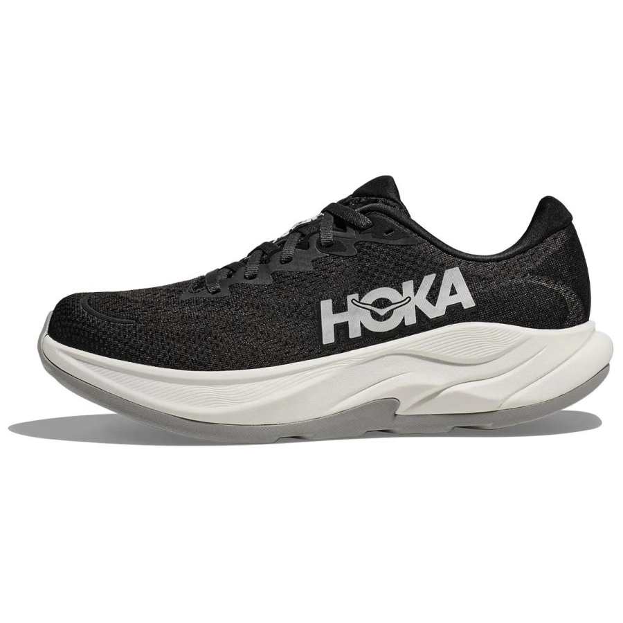 HOKA ONE ONE Slip Resistant Abrasion Resistant Low top Running Shoes Men's Black White Wide Fit