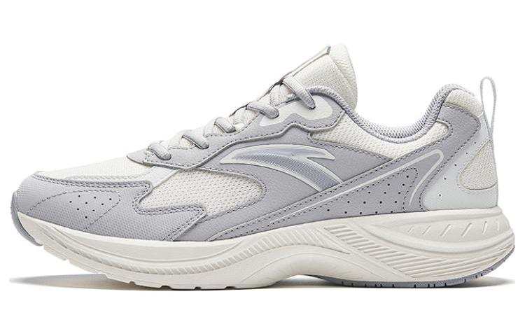 Anta Slip Resistant Abrasion Resistant Low top Retro Running Shoes Men's Gray White