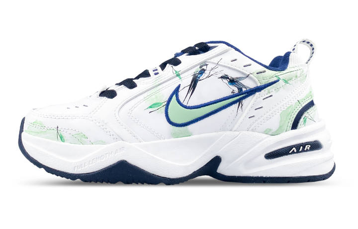 Nike Nike Air Monarch 4 Abrasion Resistant Low top Chunky Sneakers Unisex White Green