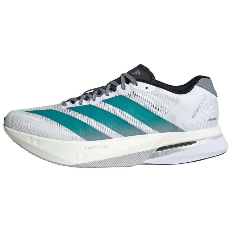 Adidas Adidas Adizero Boston 13 PU, Textile Low top Casual Marathon Racing Running Shoes Unisex White Cyan