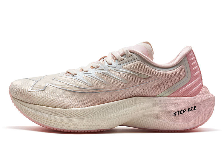 XTEP Integrated Molding 1 Running Shoes Women's Low Top Ivory Pink/Cherry Blossom Pink