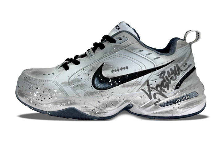 Nike Nike Air Monarch 4 Leather Fashion Abrasion Resistant Abrasion Resistant Low top Chunky Sneakers Unisex Gray White