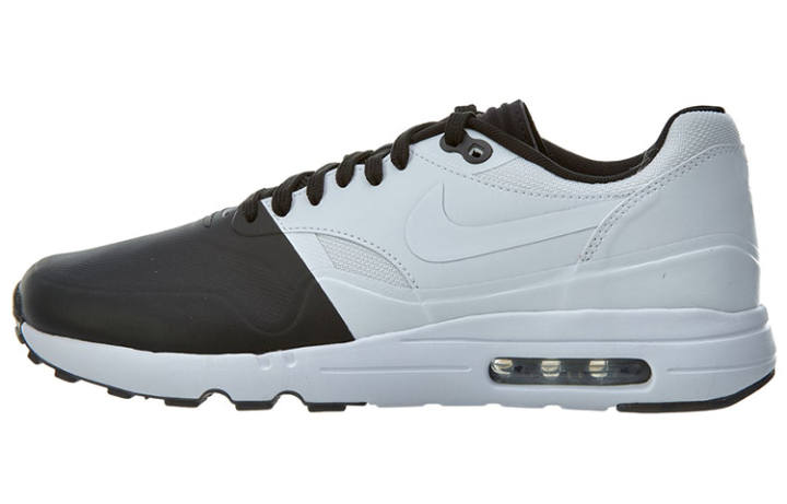 Nike Nike Air Max 1 Vintage Synthetic Leather Low top Air Cushion Running Shoes Men's Black White