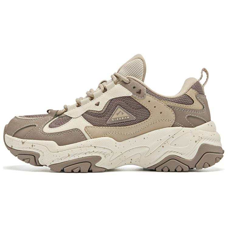 QIAODAN Cushioning Slip Resistant Abrasion Resistant Low top Trail Running Sprint Running Shoes Women's Beige Brown