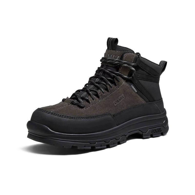 CAMEL Abrasion Resistant Slip Resistant Short Outdoor Boots Men's Black Umber