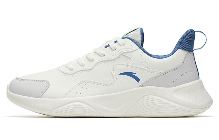 Anta Textile, Synthetic Leather Cushioning Abrasion Resistant Support Low top Running Shoes Men's White Gray