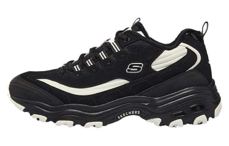 Skechers D'Lites Zip Along Shoes 'Black White'