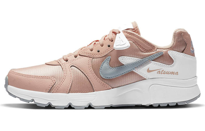 Nike Nike Atsuma Mesh, Synthetic Leather Cushioning Slip Resistant Low top Casual Running Shoes Women's Pink Gray