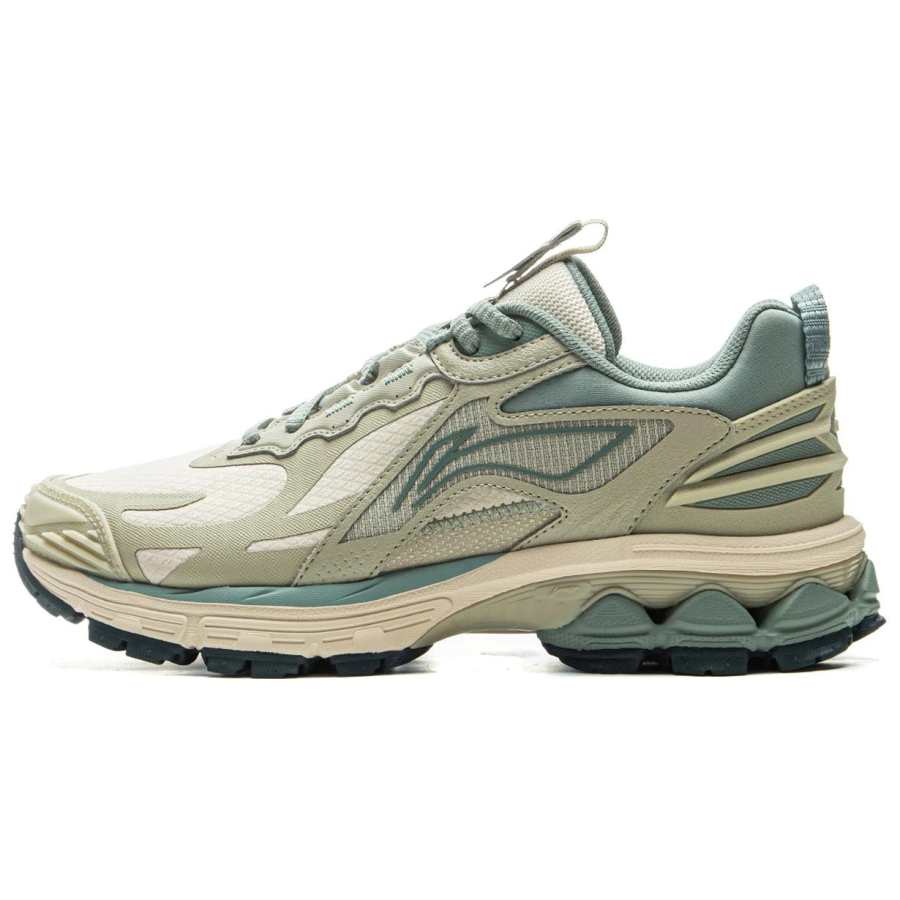 Li-Ning Li Ning Fuyao 2.0 Trail Slip Resistant Abrasion Resistant Low top Running Shoes Women's Green Beige