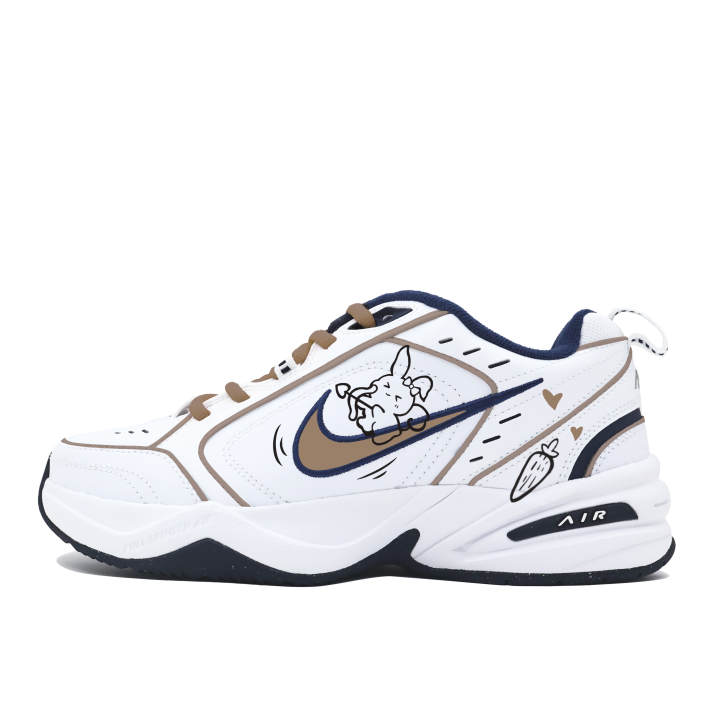 Nike Nike Air Monarch 4 Slip Resistant Abrasion Resistant Low top Chunky Sneakers Unisex White Brown