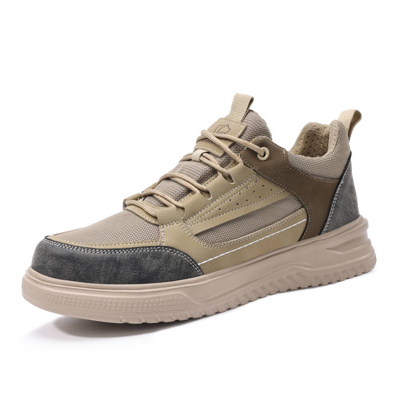 LANOUDUN Impact Resistant Lightweight Low top Outdoor Shoes Men's Light Brown