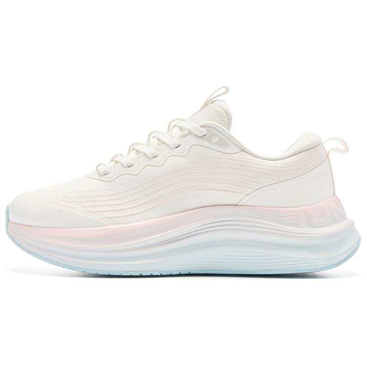 QIAODAN Non slip Lightweight Low top Running Shoes Women's White Pink