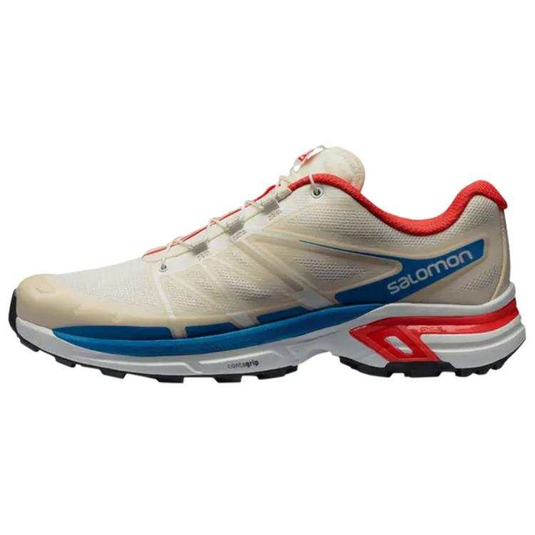 SALOMON XT Wings 2 Low top Running Shoes Men's Beige Blue Red