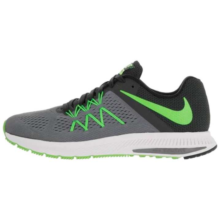 Nike Nike Zoom Winflo 3 Slip Resistant Abrasion Resistant Low top Running Shoes Men's Gray Green