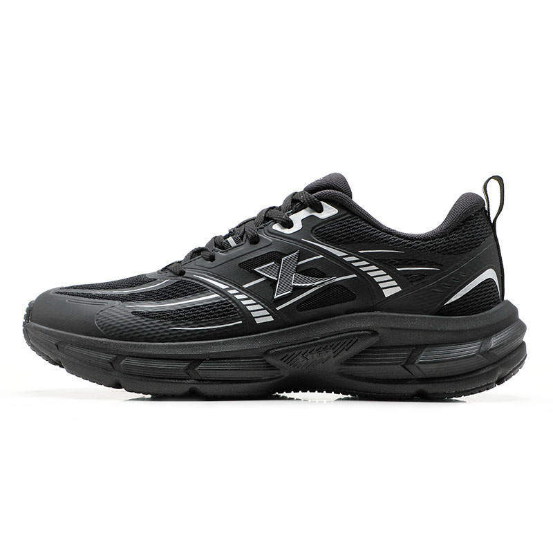 XTEP Cushioning Breathable Abrasion Resistant Low top Casual Running Shoes Men's Black Silver