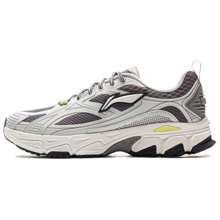 Li-Ning Li Ning Getaway Cushioning Slip Resistant Abrasion Resistant Rebound Low top Casual Running Shoes Men's Gray Purple