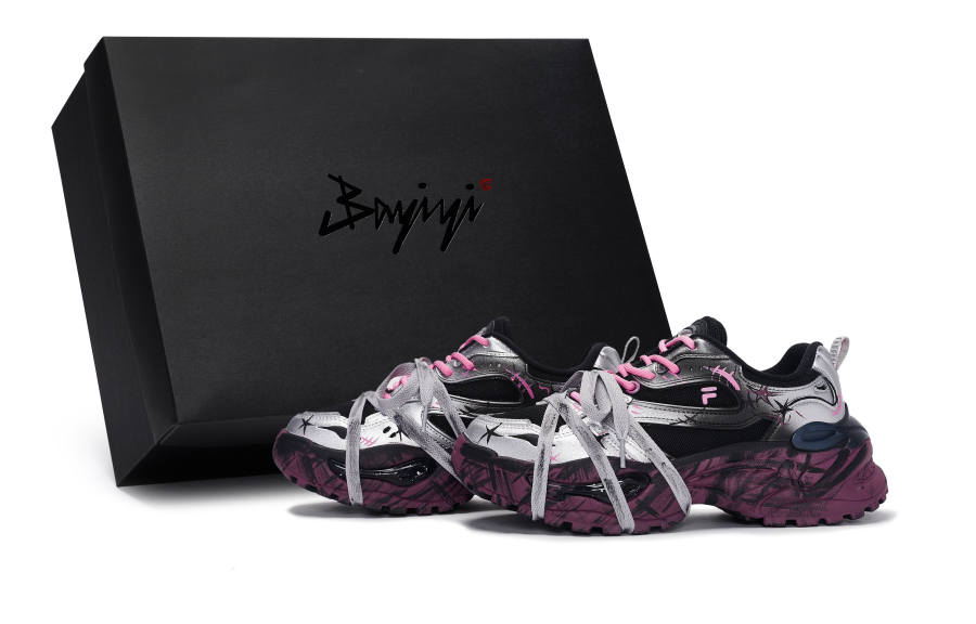 FILA FUSION EVA Gummies 811 Manufacturing, Neon Wreckage, Special Shoe Box Low top Chunky Sneakers Women's