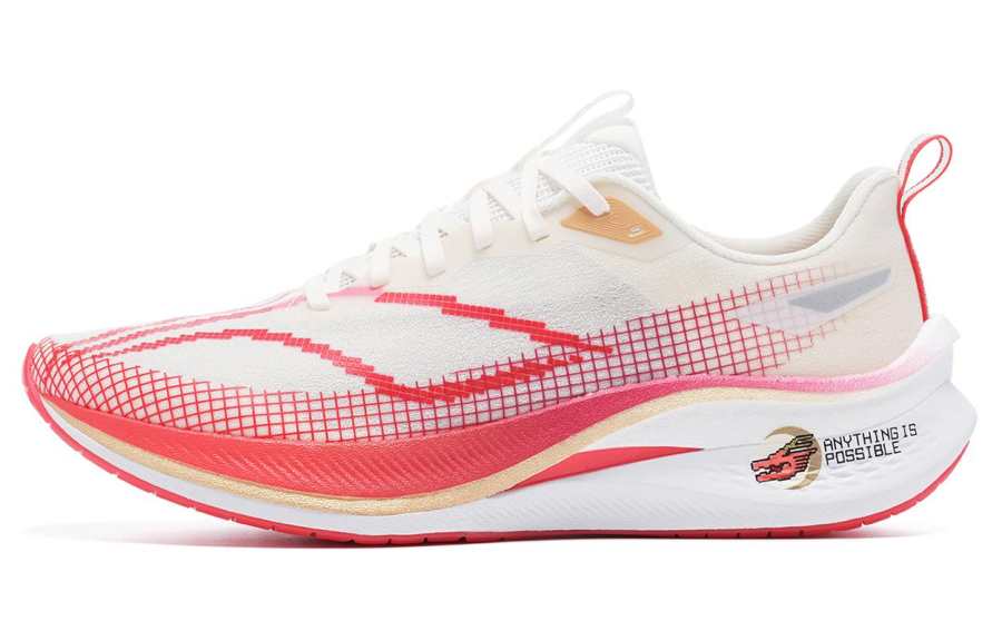 Li-Ning Li Ning Red Hare 7 Pro Cushioning Slip Resistant Abrasion Resistant Low top Running Shoes Men's White Red