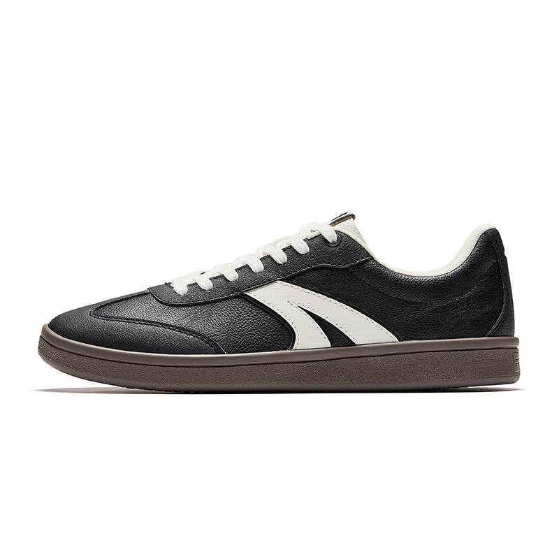 Anta Cushioning Abrasion Resistant Lightweight Low top German Army Trainers Men's Black White