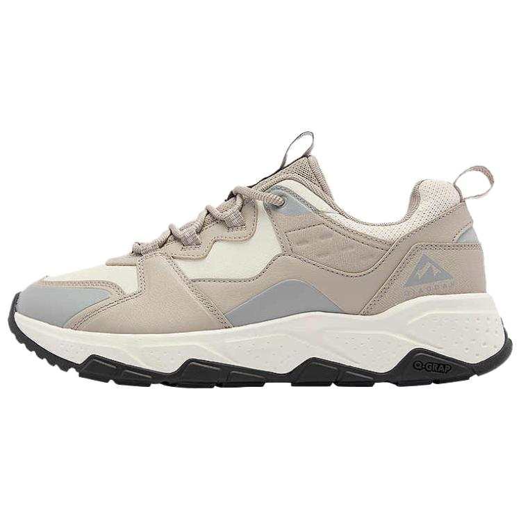 QIAODAN Slip Resistant Abrasion Resistant Slip Resistant Abrasion Resistant Low top Outdoor Shoes Men's Beige Gray
