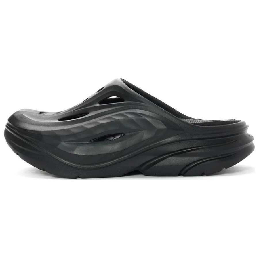 HOKA ONE ONE ORA Recovery Mule Soothing Slip Resistant Closed Toe Slippers Unisex Black