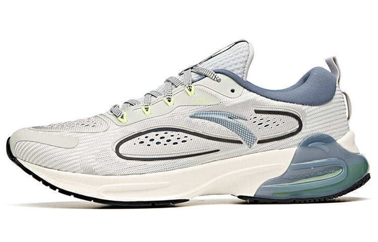 Anta Tron 1.0 Cushioned Slip-Resistant Abrasion-Resistant Breathable Low-Top Running Shoes Men's Gray White