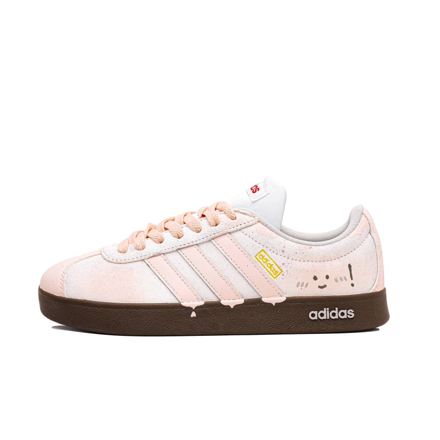 Adidas Adidas VL COURT 2.0 Lifestyle Coconut Milk Puff Abrasion Resistant Low top Skateboard Shoes Unisex Pink
