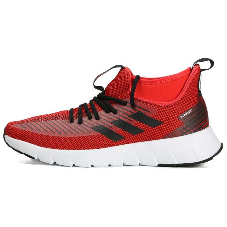 Adidas Adidas Asweego Comfortable Slip Resistant Abrasion Resistant Mid top Running Shoes Men's Red Black